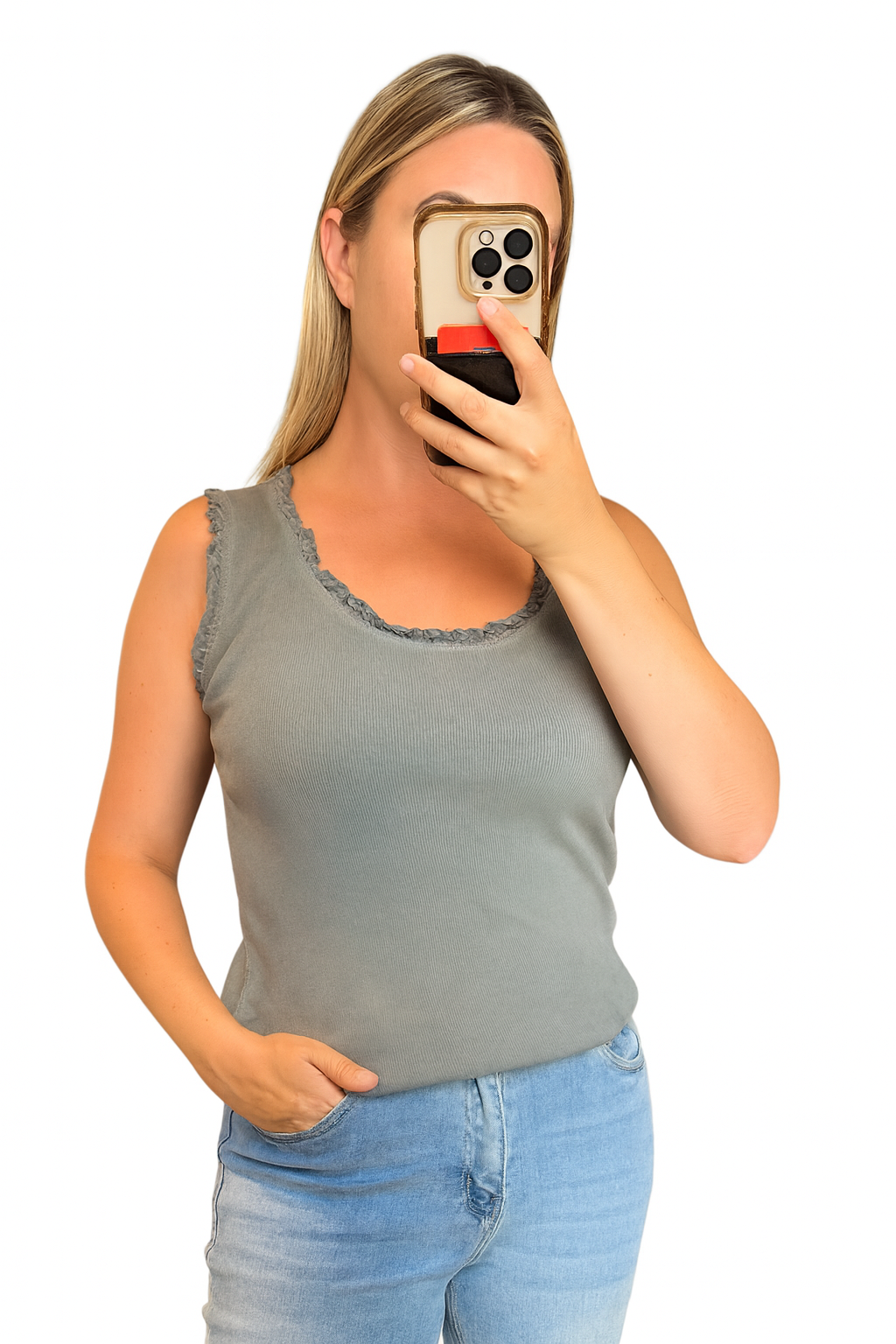 Frill cotton stretchy vests