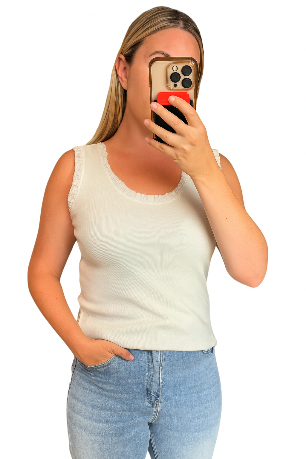 Frill cotton stretchy vests