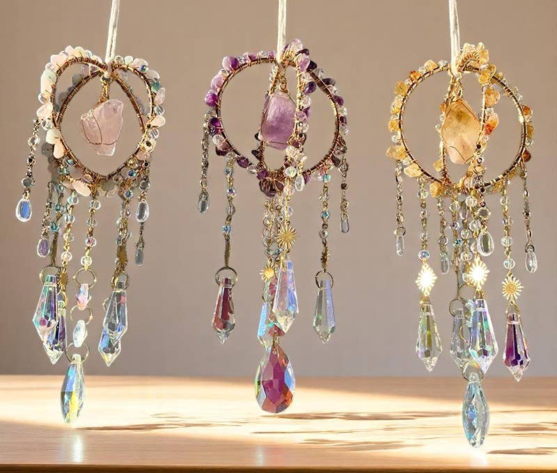 Coming soon -Round Cage Crystal Suncatcher Hanging