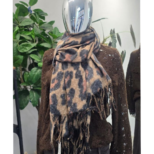 Super soft chunky animal print scarf