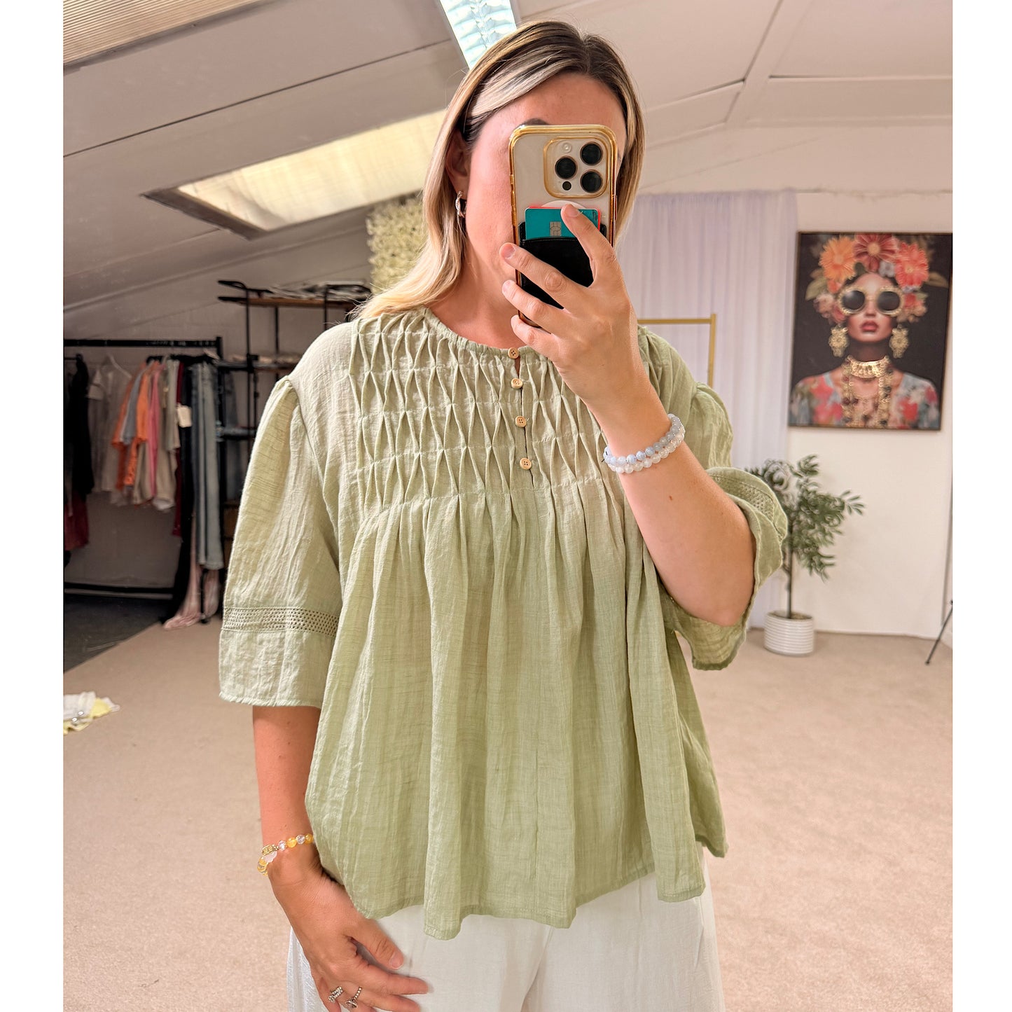 Wiya Willow Pintuck Blouse