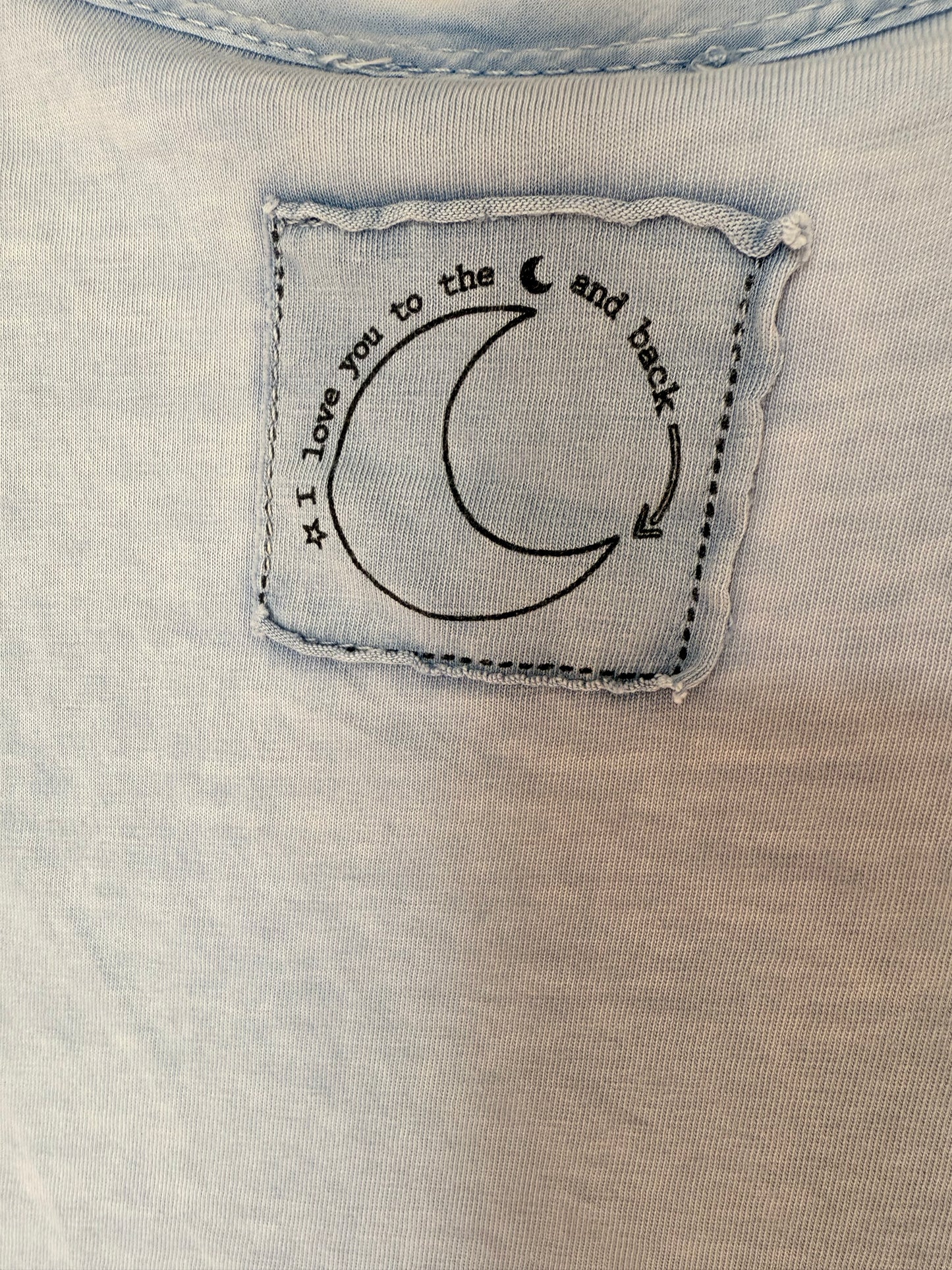 Acid wash cotton t-shirts (with a little logo of I love you to the moon and back )