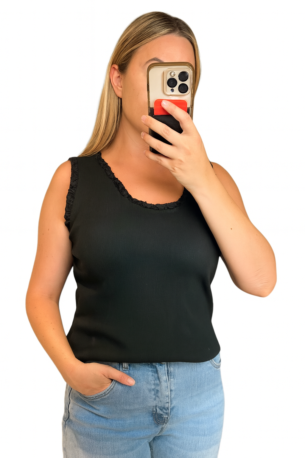Frill cotton stretchy vests