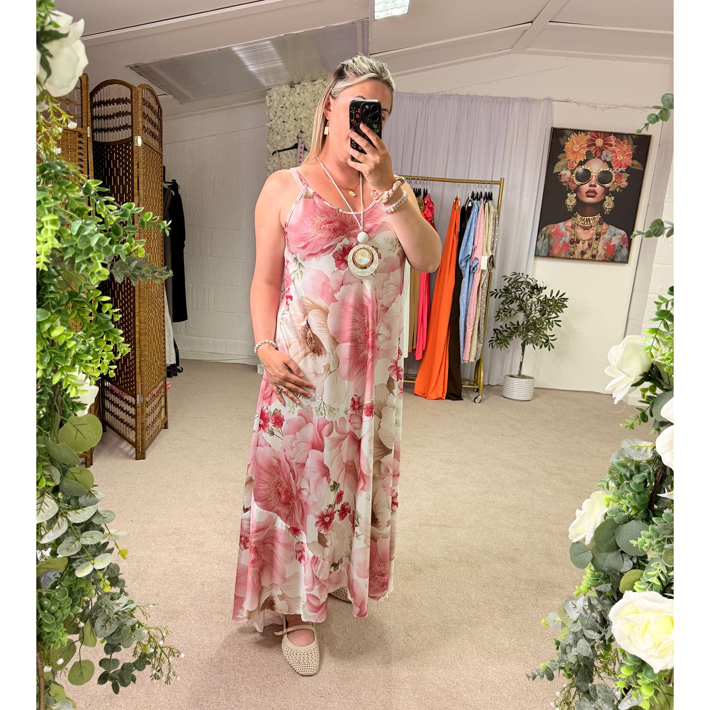 Penny floral silk feel maxi