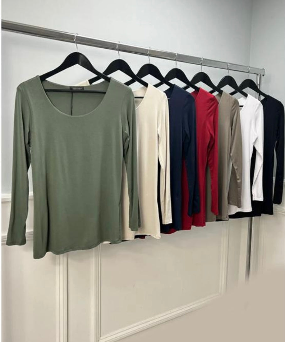 Viscose Super soft double layered made in Italy long sleeved tops