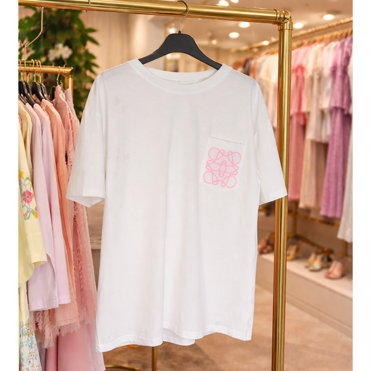 Rosé Glow Pocket T-shirt 100% cotton