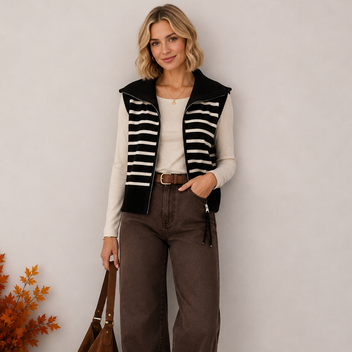 Moocci sienna zipped waistcoat