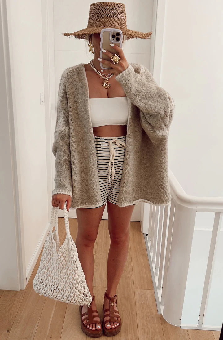 Ellese contrast knitted cardigan