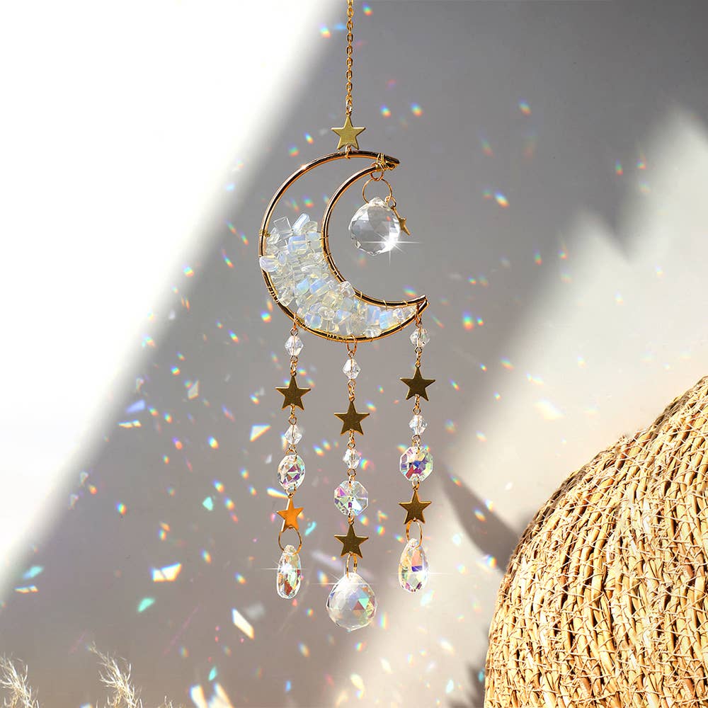 Pre order Moon Suncatcher Crystal Prism Decor