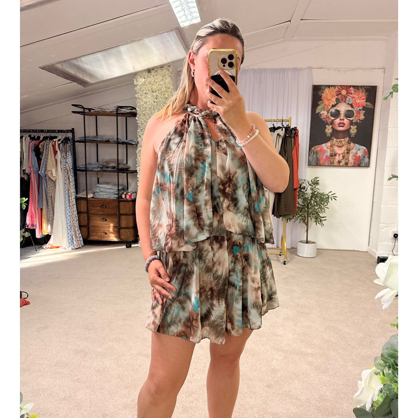 Lucia halter tie playsuit