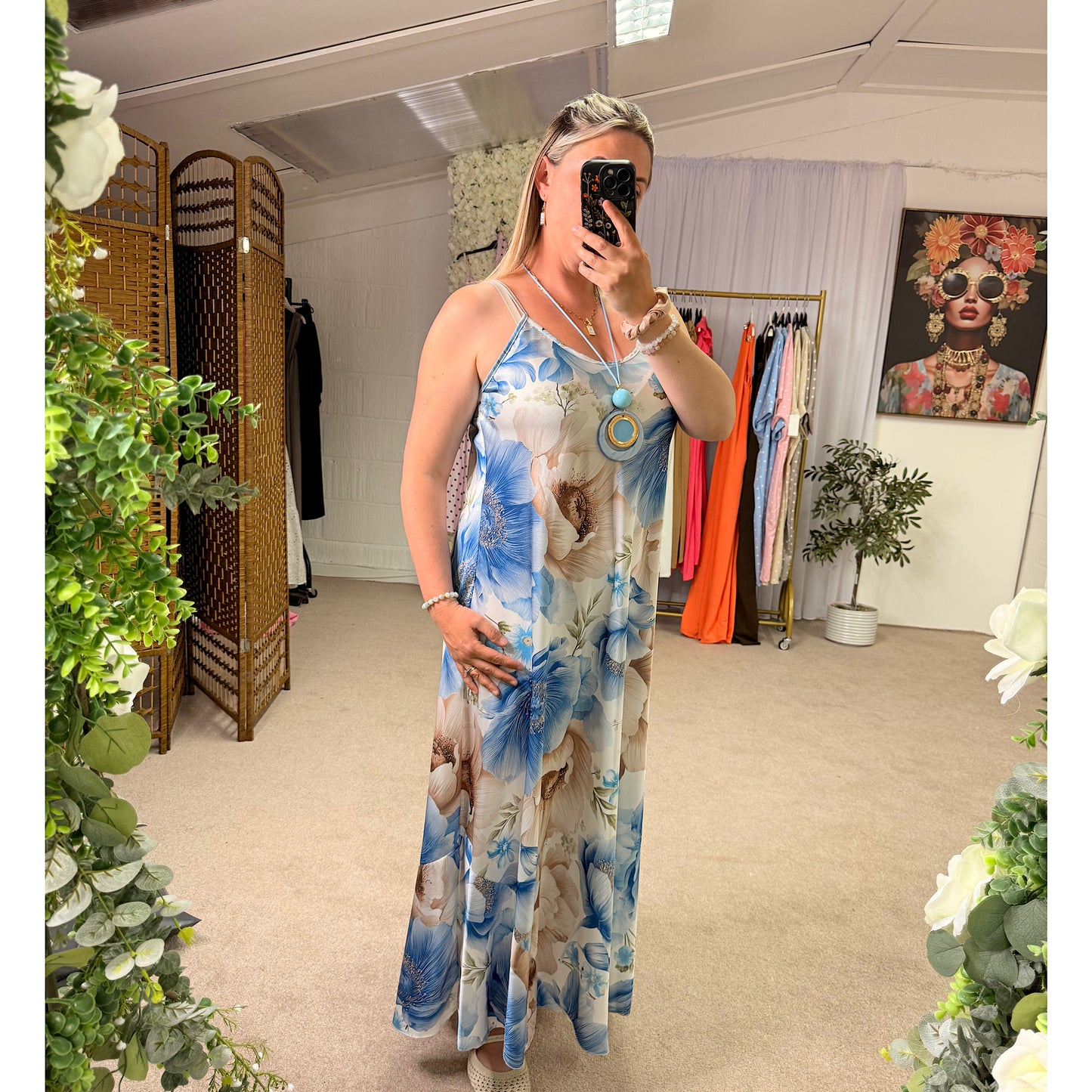 Penny floral silk feel maxi
