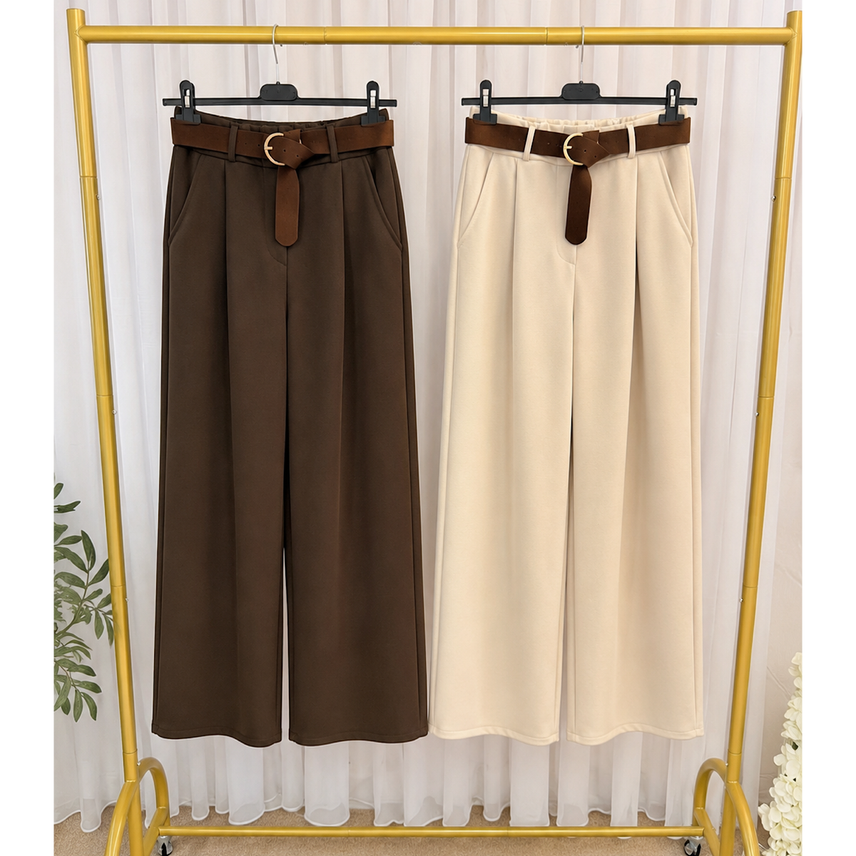 The sienna luxe belted trousers