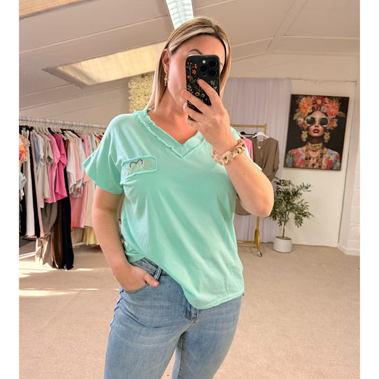 Amore Paris cotton v neck t shirts