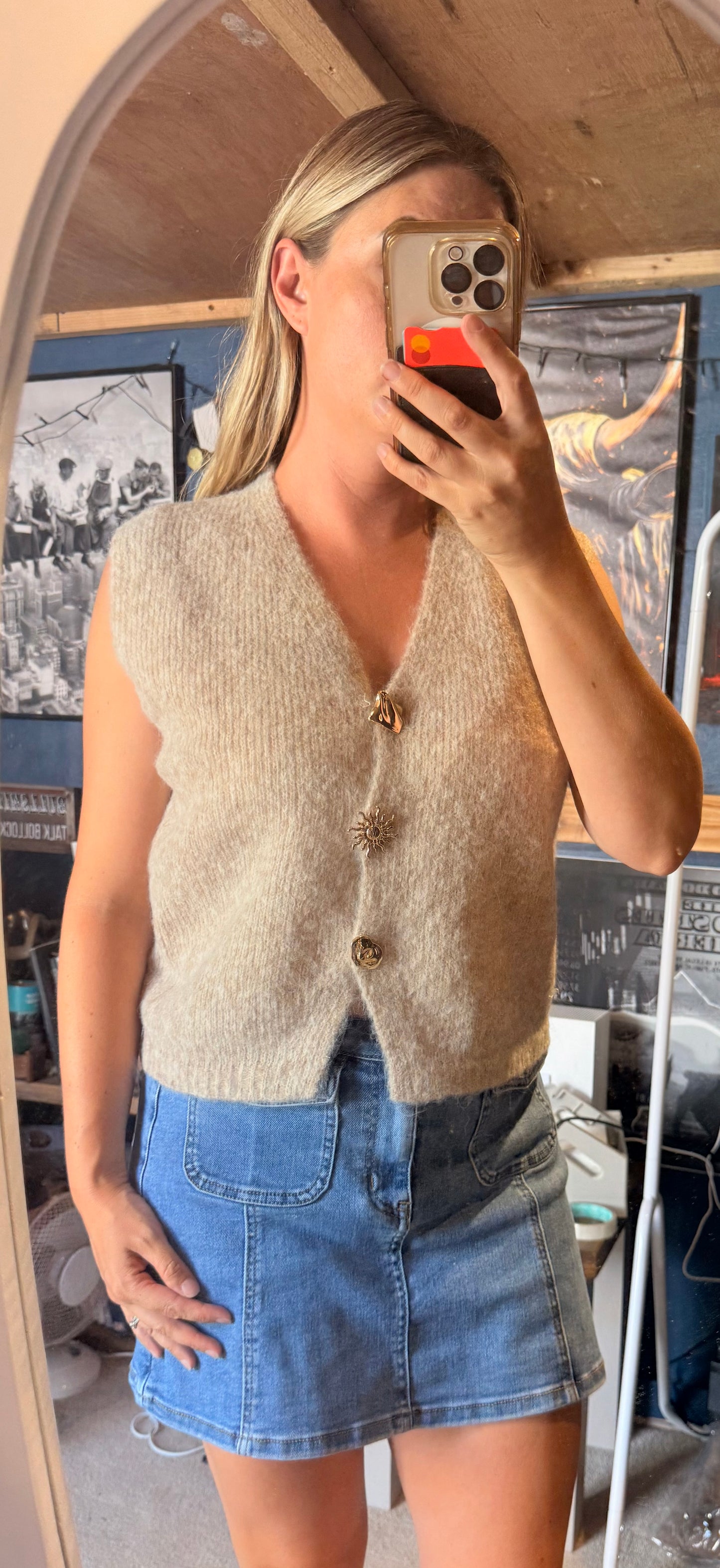 Alice knit vest with detailed buttons