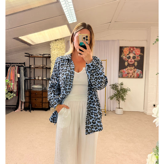 Sky Leopard Cheesecloth Shirt ⭐