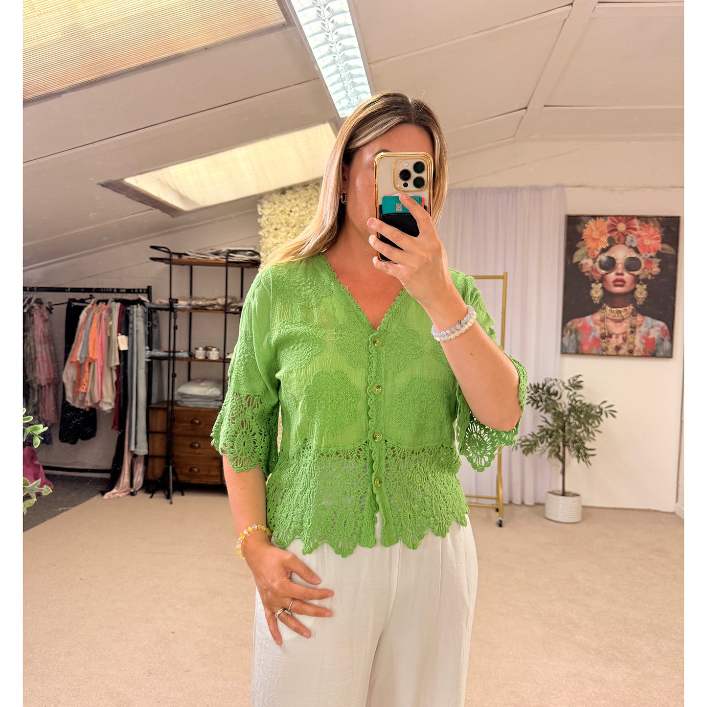Willow Lace Cotton Blouse ⭐
