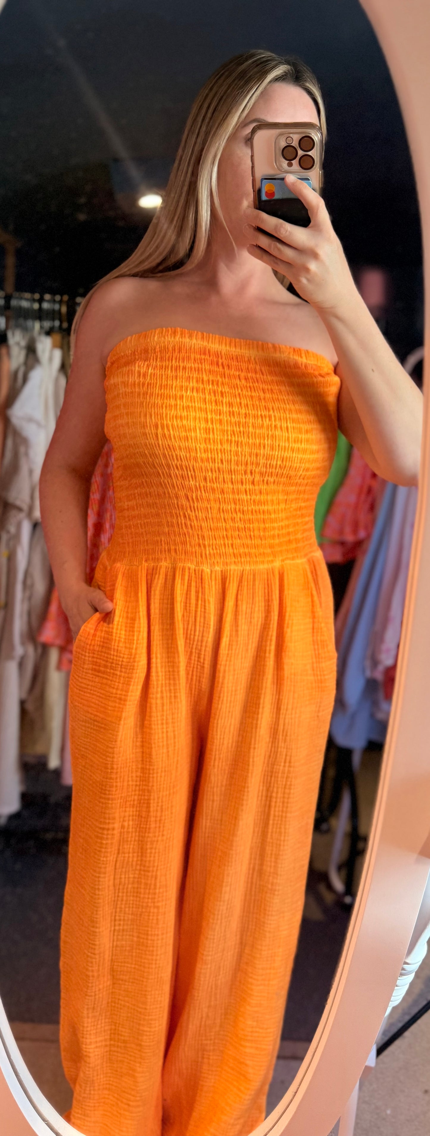 Neon acid wash cheesecloth jumpsuits