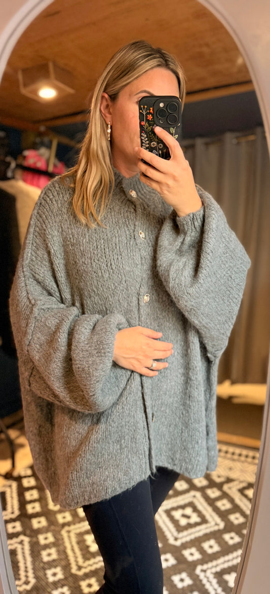 Chunky knit oversized cardigan