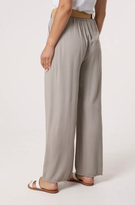 Belted soft touch wide leg trousers
