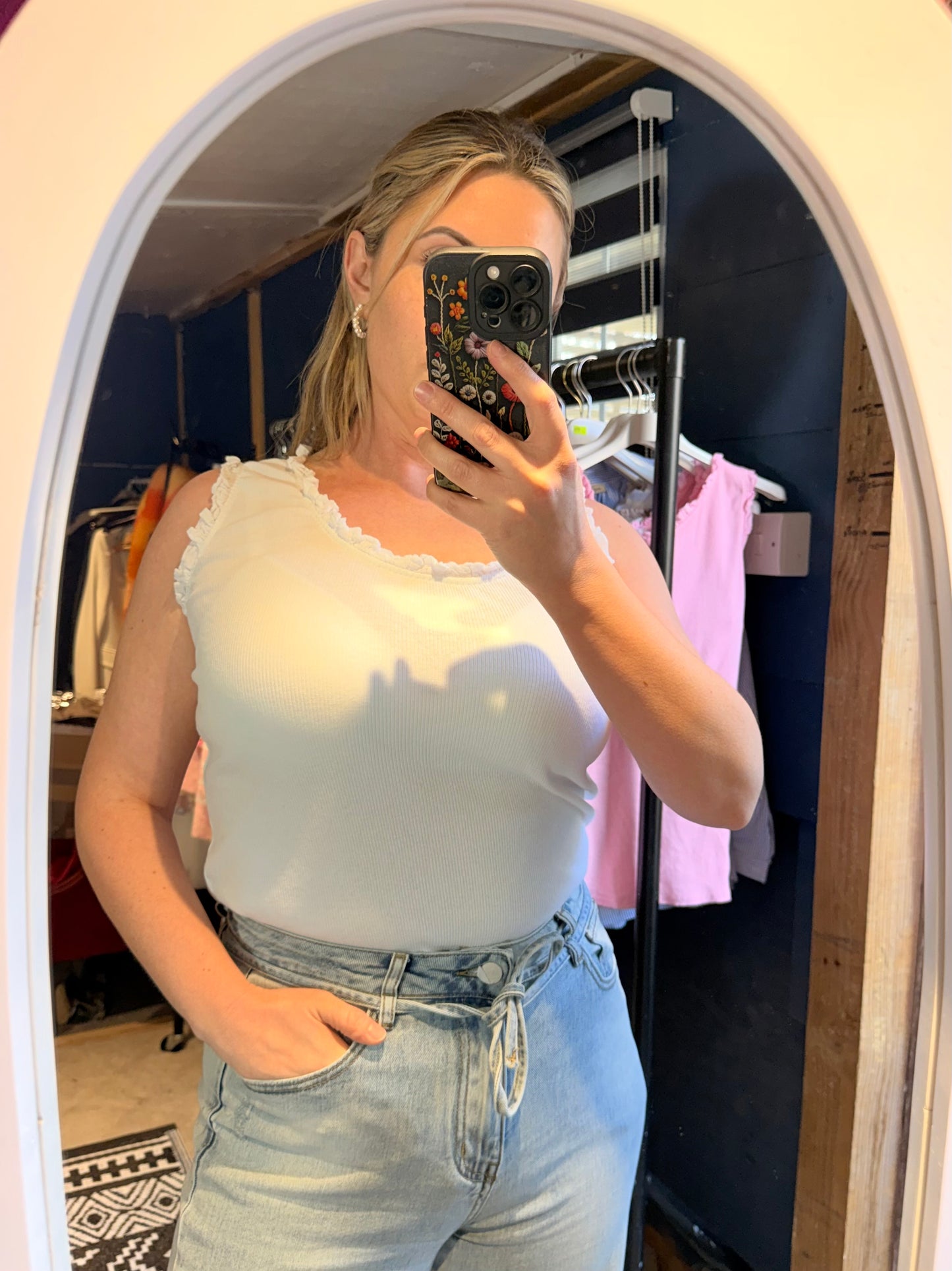 Frill cotton stretchy vests