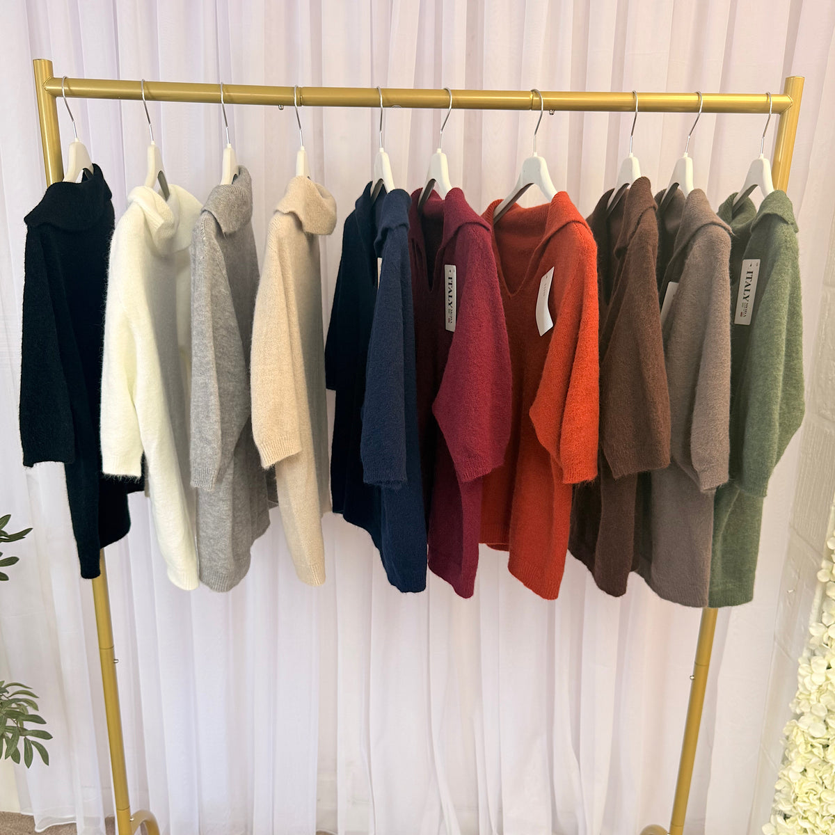 The Sofia Soft Knit Collared Tops