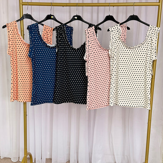 Polka dot Made in Italy 🇮🇹 Ruffle vests