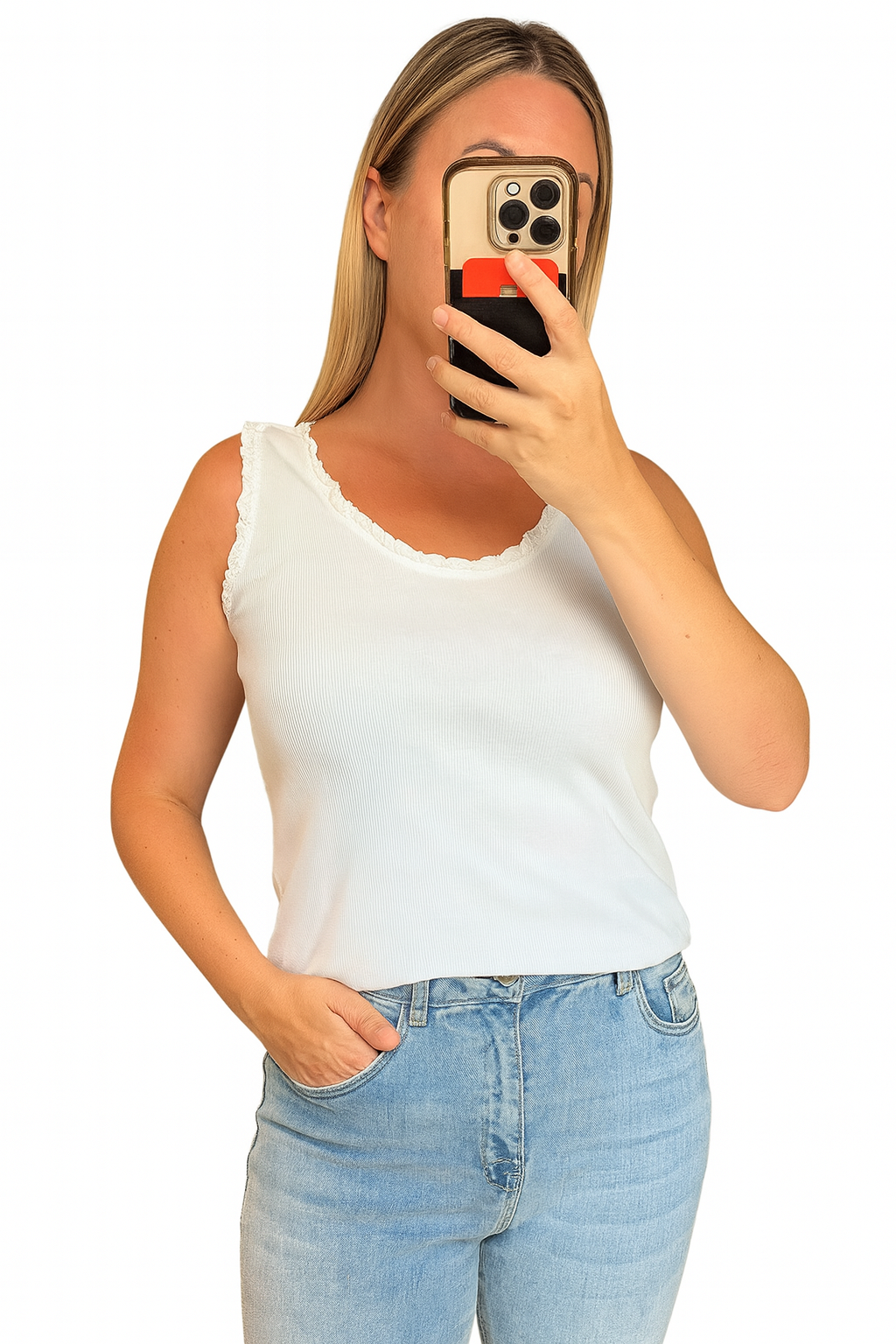 Frill cotton stretchy vests