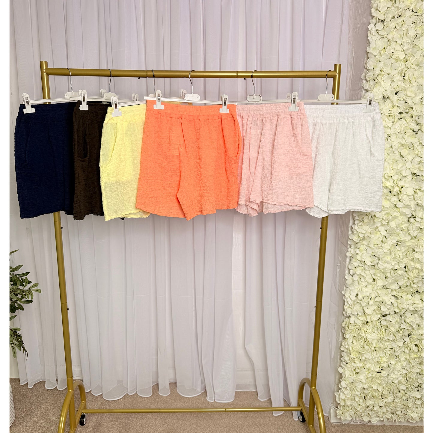 Waffle cheesecloth shorts