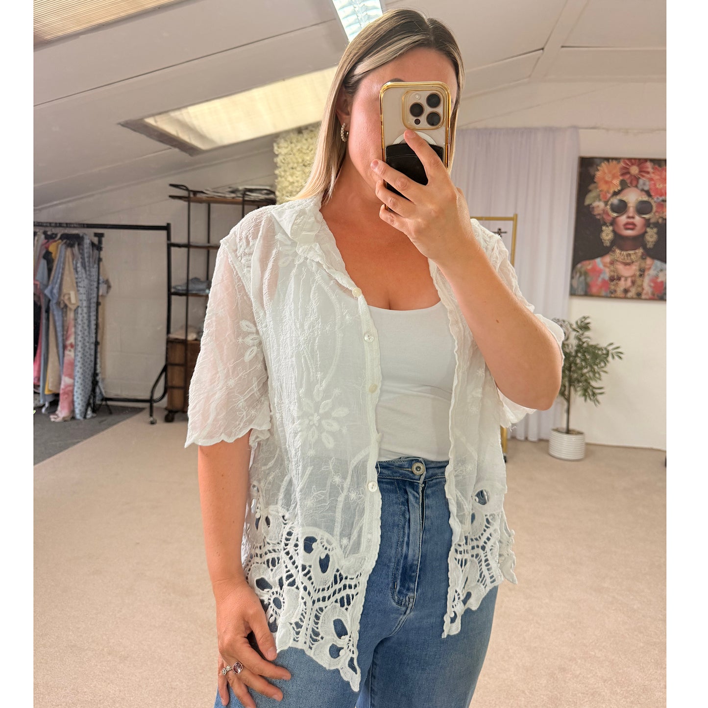 Sabrina crochet shirts