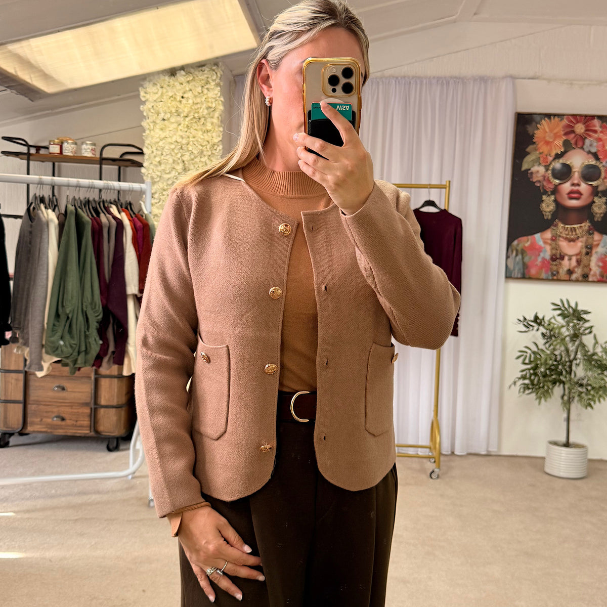 Sienna gold button cardigan