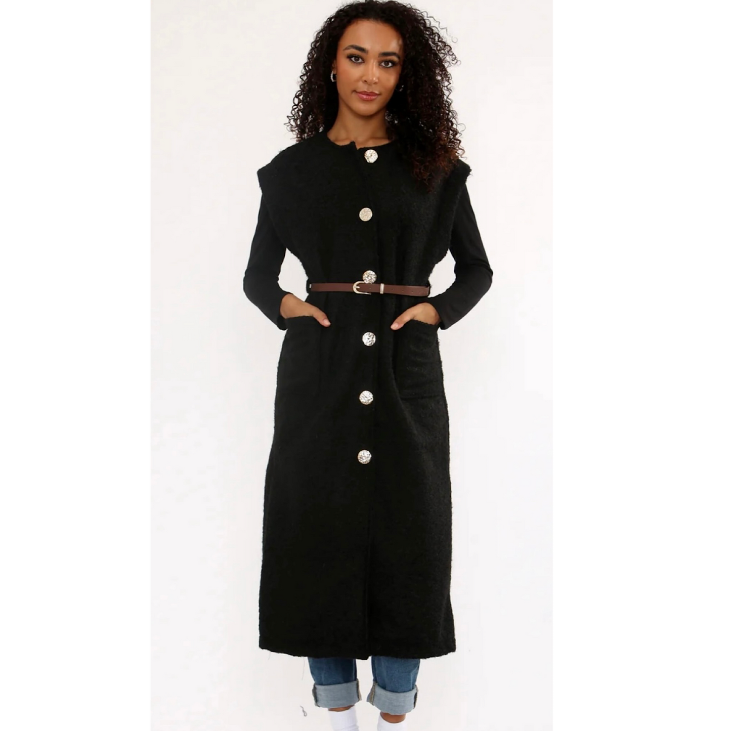 Autumn sleeveless teddy jacket