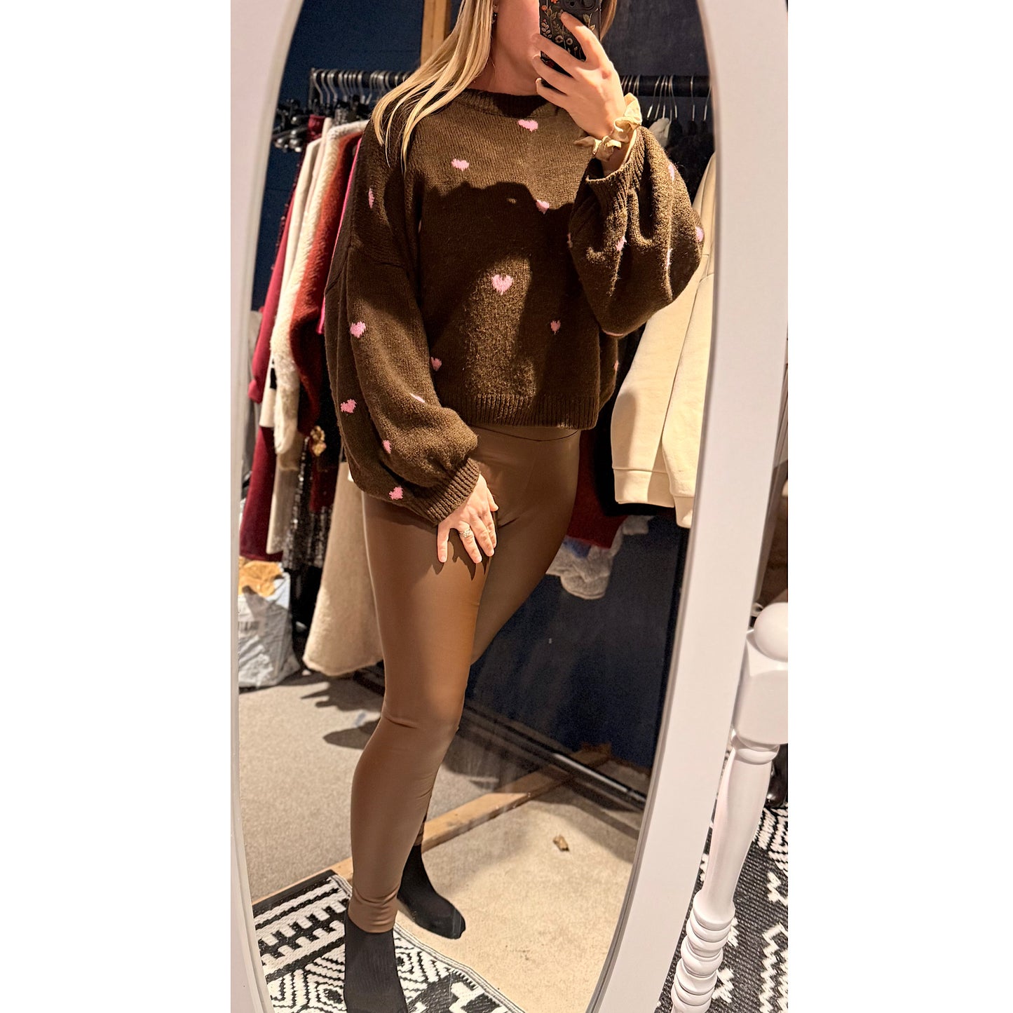Sleek Pu energy leggings High waist choco