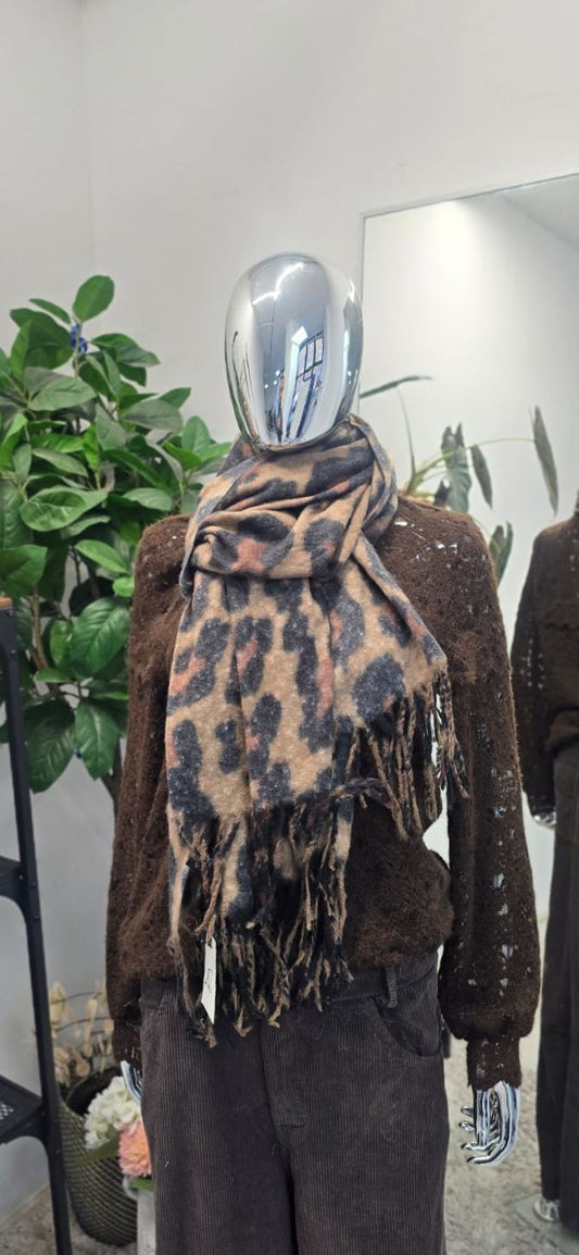 Super soft chunky animal print scarf