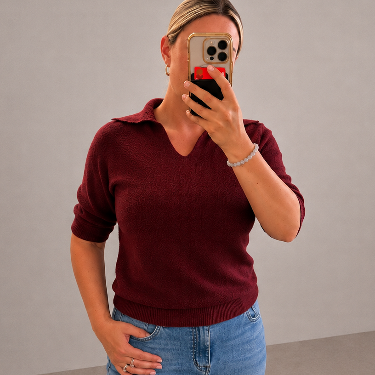 The Sofia Soft Knit Collared Tops