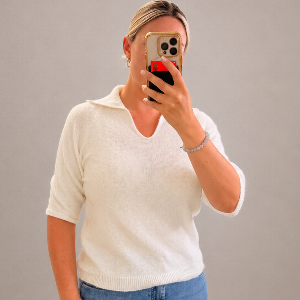 The Sofia Soft Knit Collared Tops