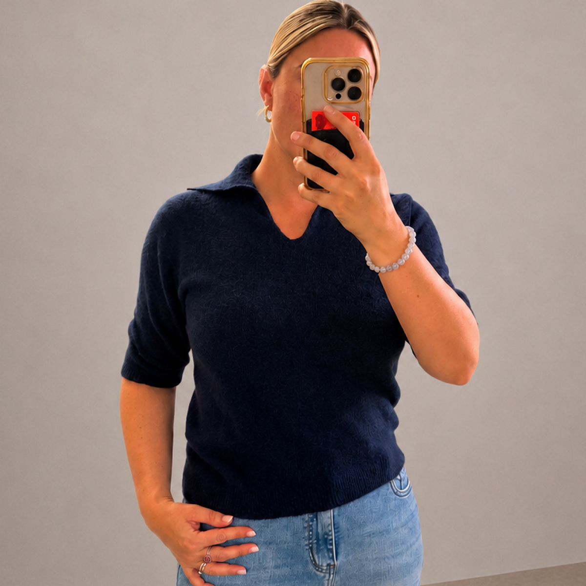 The Sofia Soft Knit Collared Tops