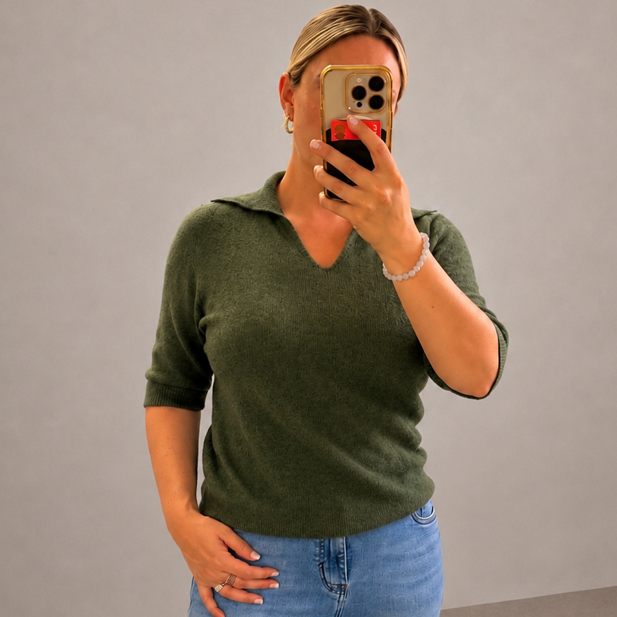 The Sofia Soft Knit Collared Tops