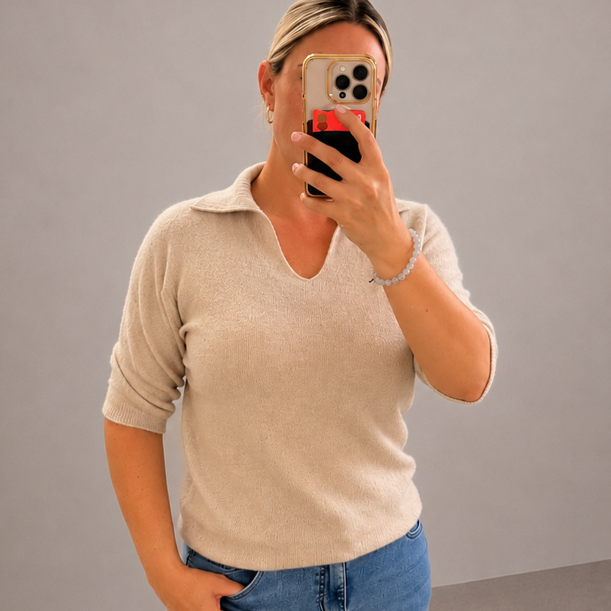 The Sofia Soft Knit Collared Tops