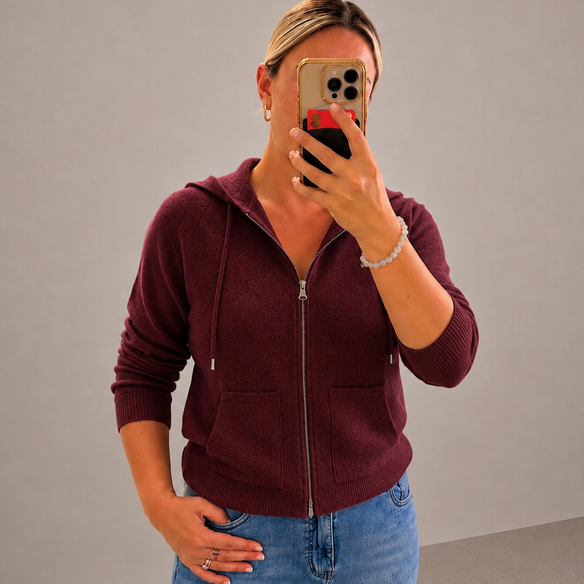 The Richmond Knitted zipped up Hoodie
