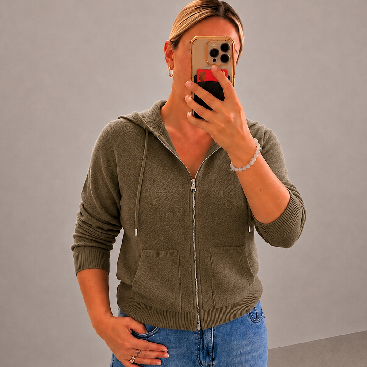 The Richmond Knitted zipped up Hoodie