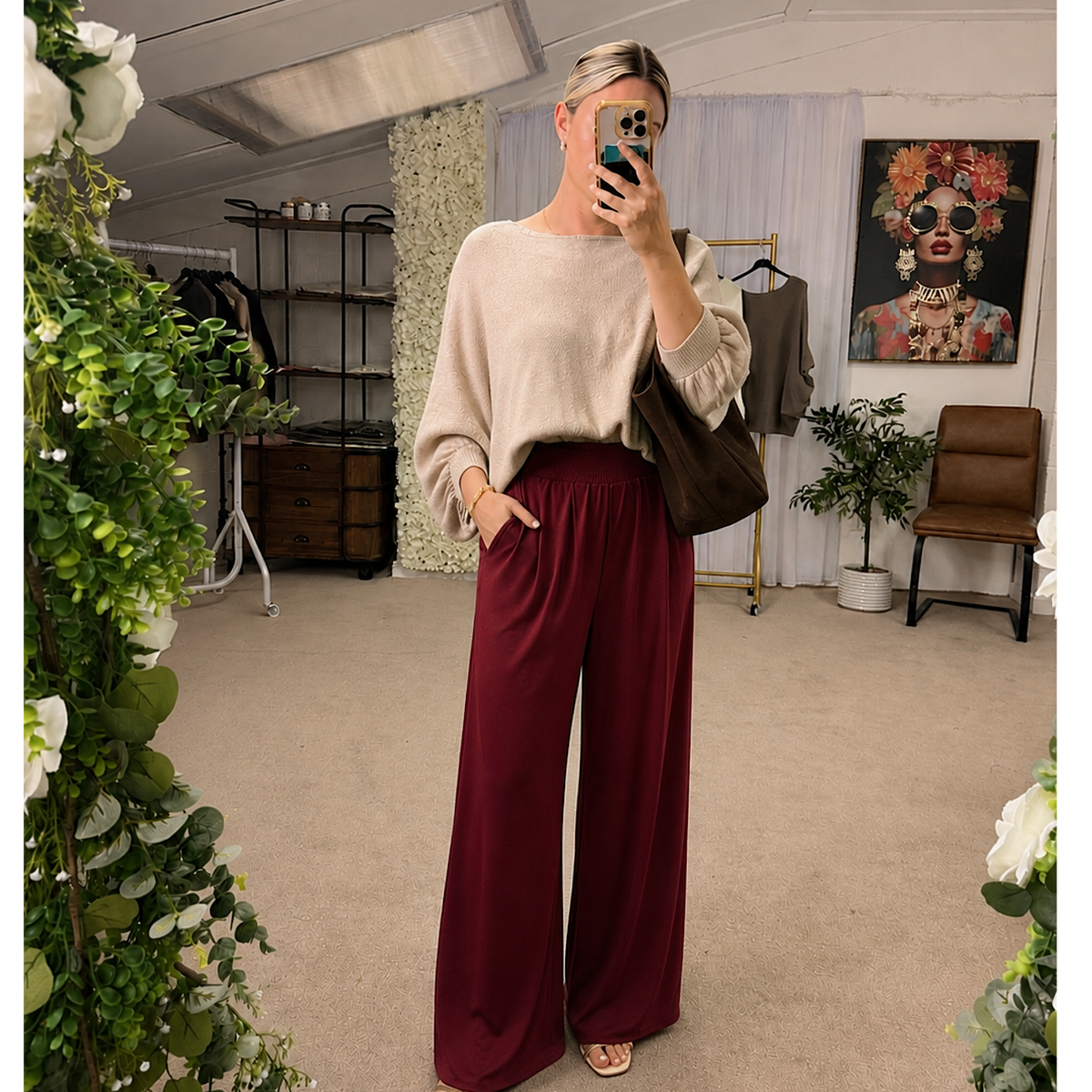 Luna Soft Knit Wide Leg Trousers