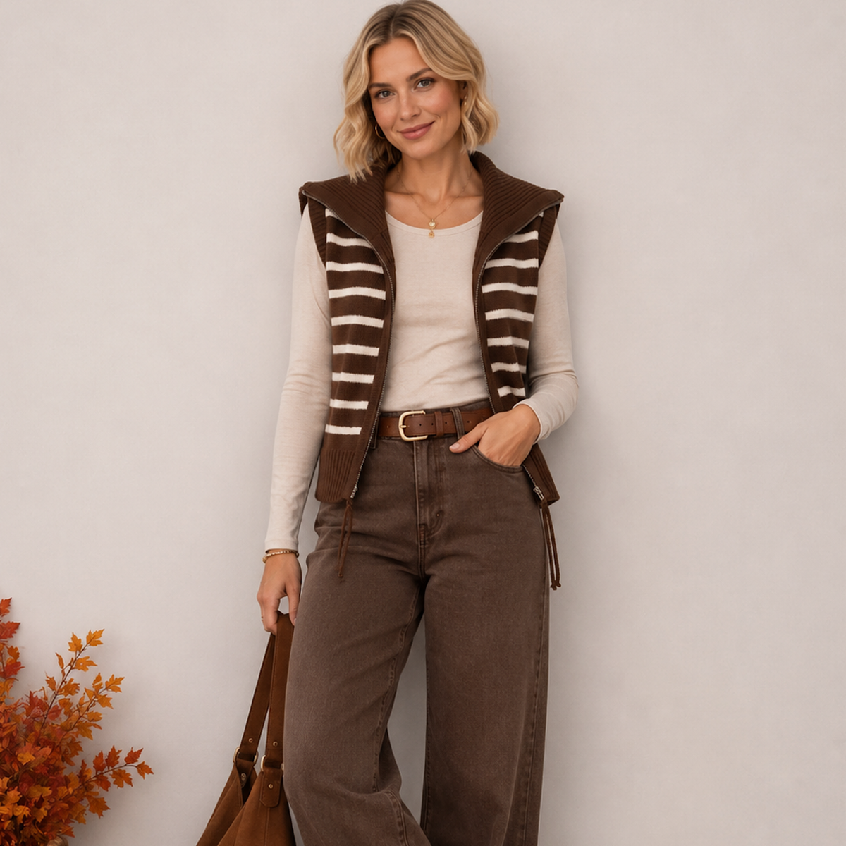 Moocci sienna zipped waistcoat