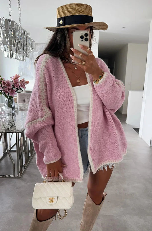 Ellese contrast knitted cardigan