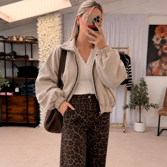 Oversized soft feel bomber jackets