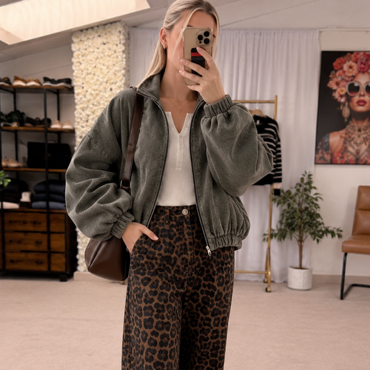Oversized soft feel bomber jackets