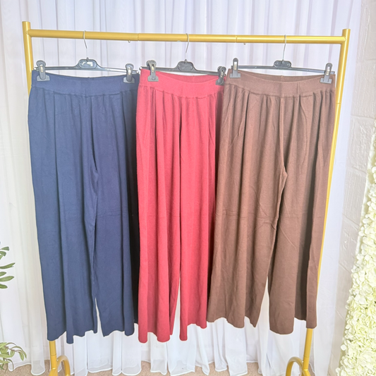 Soft wide knit trousers