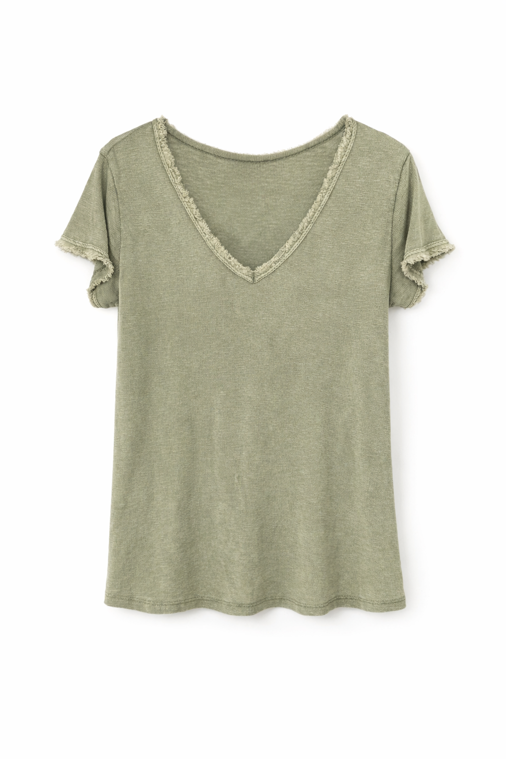 Frayed hem cotton t shirts