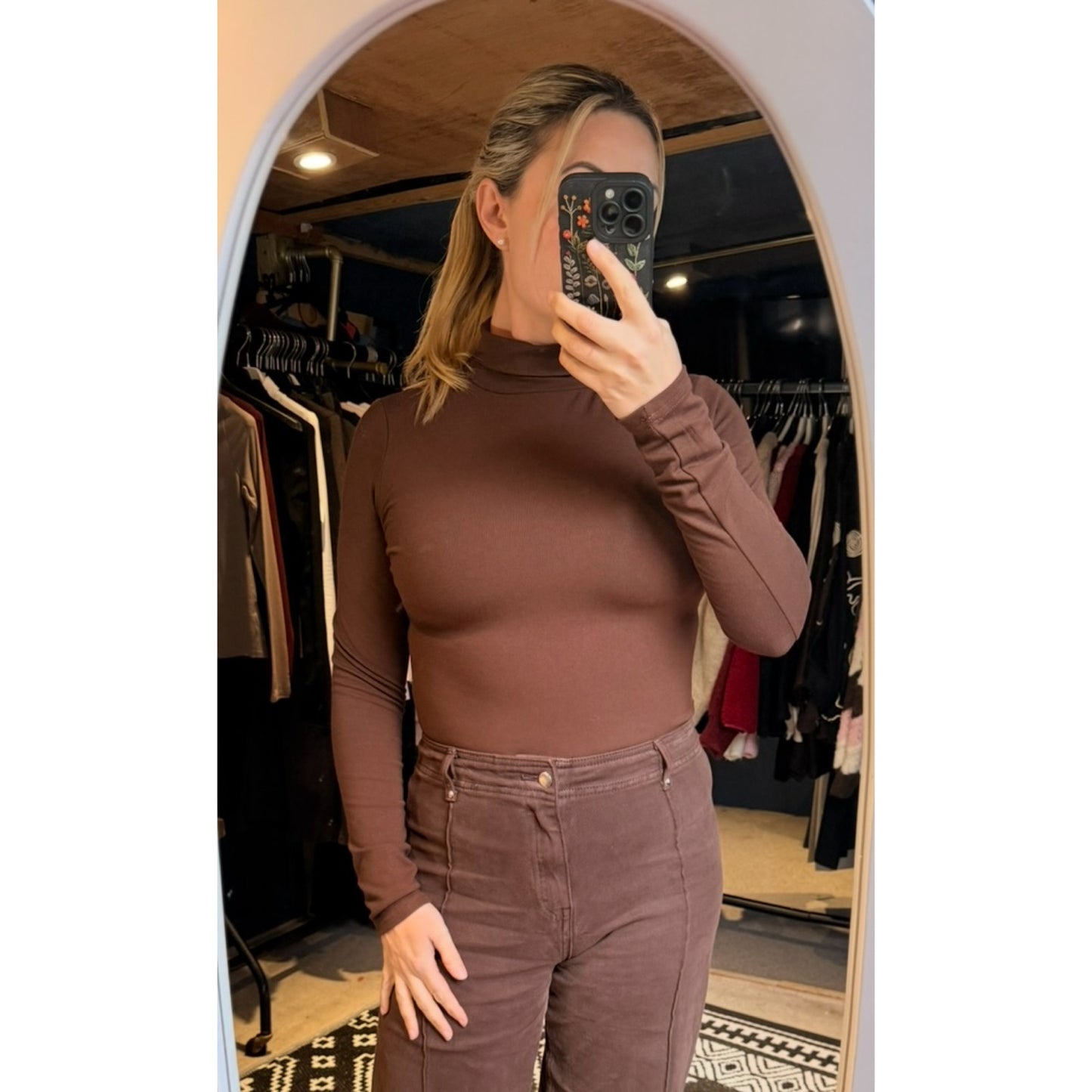Turtle neck thermal long sleeved tops