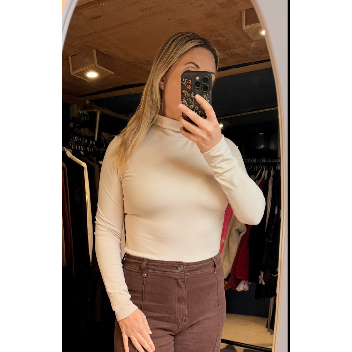 Turtle neck thermal long sleeved tops