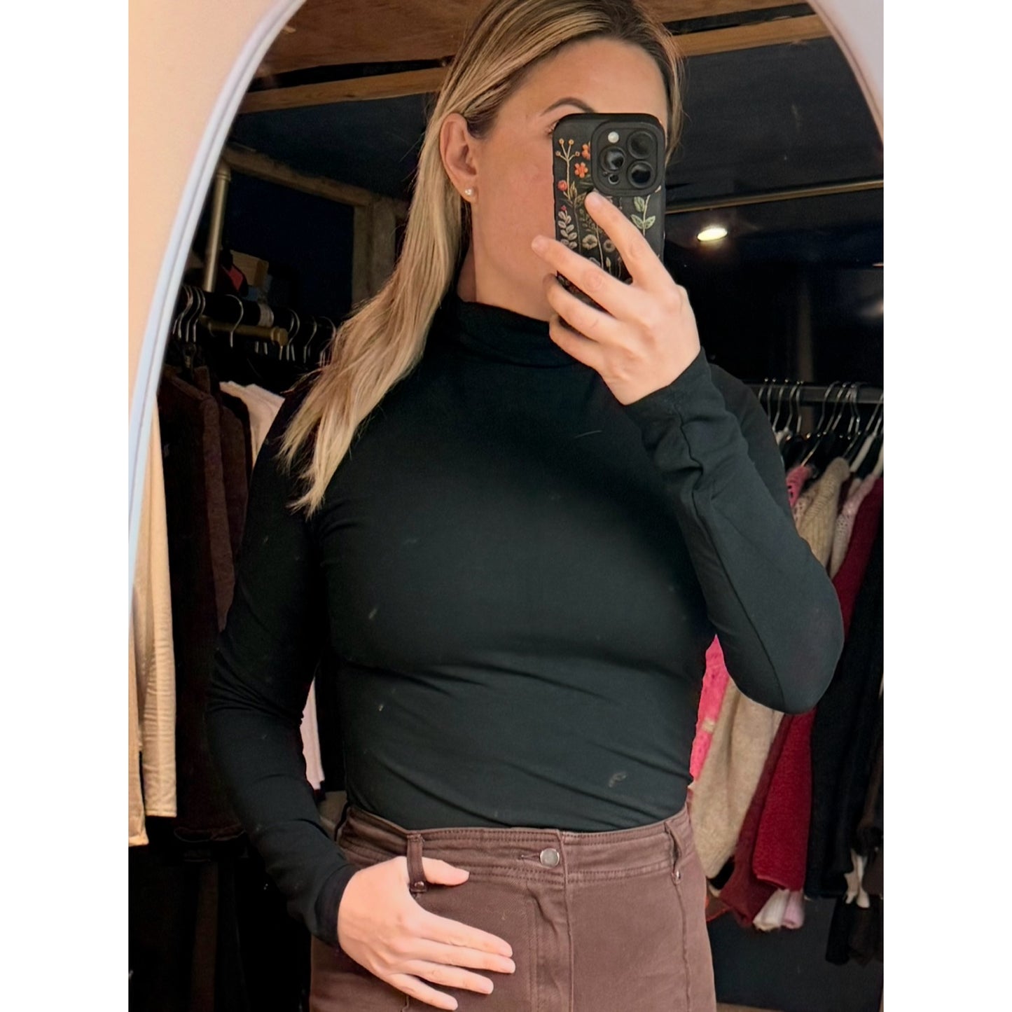 Turtle neck thermal long sleeved tops